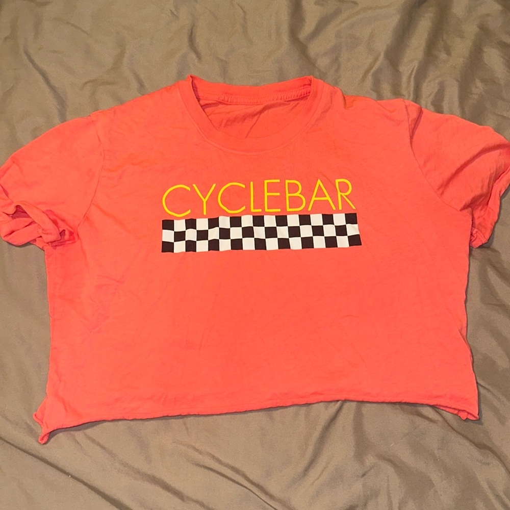 Cyclebar Cropped Salmon Tee